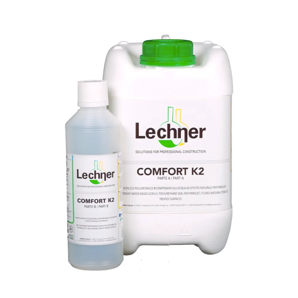 Лак для паркета Lechner Comfort 2K Satinata полуматовый 5,5 л